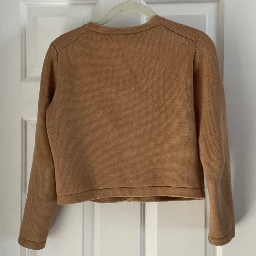 J. Crew Emilie Camel Knit Lady Jacket Cardigan with Gold Buttons - Picture 2 of 3